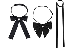 FAURAPMNG 3Pcs Women's Bow Ties – Elegant Ribbon Bow Tie Set for Women, Adjustable Pre-Tied and Self-Tie Styles for School Uniform, Party, Wedding, and Cosplay