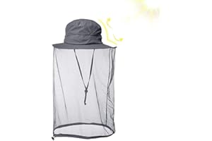 AYAMAYA Chapeau avec Filet Anti-Moustique, Chapeau de Pêche Anti-Insectes pour Hommes/Femmes, Chapeau de Camouflage Apiculture pour la Pêche en Plein Air, la Randonnée, Le Jardinage