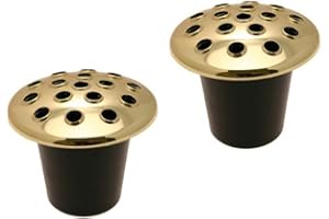 VFM-ALLSORTS VFM- 2 Pack Grave memorial Vase Inserts Gold Lids UK Made
