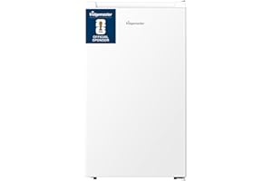 Fridgemaster MUR4894E 82L Under Counter Fridge with LED Lighting, Adjustable Temperature Control, Reversible Door and 3 star Ice Box, White, E rated