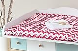 KraftKids Wickelauflage Chevron magenta verschiedene Größen wählbar: 75 x 70 cm / 60 x 70 cm / 78 x 78 cm / 85 x 75 cm