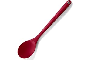 U-Taste 33,9 cm Bardzo długa silikonowa łyżka: 315℃ odporna na ciepło łyżka kuchenna do gotowania, nieprzywierająca bezszwowa łyżka do serwowania do mieszania i nabierania (Czerwony)