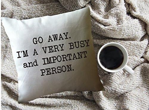 funny throw pillow cover/office christmas gift/gag gift/etsy maker gift/home office decor/go away i'm a very busy and important person