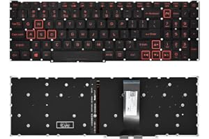 Tiugochr Laptop Replacement US Layout Red backlight Keyboard for Acer Predator Helios 300 PH315-52 PH315-53 PH317-53 Acer Nitro 5 AN515-43 AN515-54 AN515-55 AN517-51 Acer Nitro 7 AN715-51 LG05P_T90BAL
