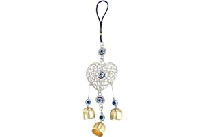 WEPPDUK Carillon à Vent Contre Le Mauvais œil – Carillon à Vent Pratique Contre Le Mauvais œil Bleu, Contre Le Mauvais œil, décoration extérieure à Suspendre, Cloche à Vent Contre Le Mauvais œil, Car