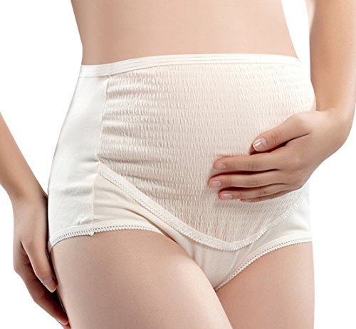 Vogue of Eden Women's Maternity Clothes Pregnant Women Underwear Adjustable Underpants Nude/Pink (XX-Large, Nude)