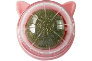 CYMWER Kocimiętka smakołyki dla kotów, obrotowe kociaki lizanie cukierków przekąski z odporną na wilgoć pokrywą kociąt odżywianie energia piłka naturalne czyszczenie zębów zwierząt domowych kulki trzonowe