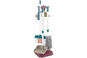 Lecerrot Toy Sweeping Set, Sweeping Brush And Dustpan Set Toy, Kids Cleaning Set Include Broom Mop Duster Dustpan Brushes Rag And Organizing Stand, House Cleaning Tools Pretend Play Set
