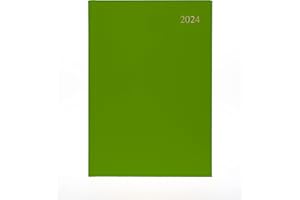 Collins Debden Essential Kalendarz tygodniowy A4, planer na 2024 r., kompletny planer 2024, codzienny, tygodniowy i miesięczny, rozmiar A4 (limonkowy)