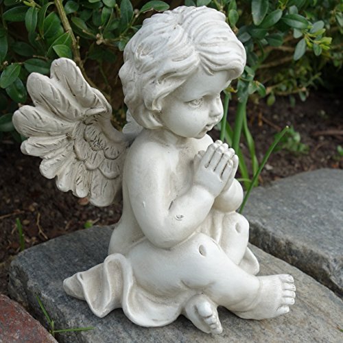 Sitzender Grabengel Grabschmuck Figur. Höhe 13,5cm - 3