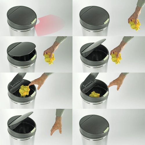 Sensor Mülleimer, Abfalleimer, Automatik, automatischer Edelstahl-Mülleimer, mit Bewegungssensor, 42 Liter - 6