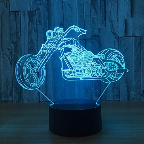 IAGM 3D LED Illusion Night Light Motorcycle 7 Color Change Touch USB Powered Acrylic Panel Desk Lamp Creative Gift