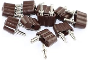 ‎WITTKOWARE WITTKOWARE Zubehör zur Krippen-/Puppenstuben-Elektrifizierung (Zwergstecker-Set, 2-polig, braun, 10 Stück)
