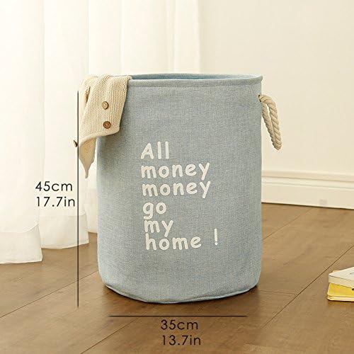 CUPWENH Laundry Basket Toy Storage Bag Large Organizer Washing Clothes Basket Horse 40*50Cm Waterproof Canvas Beam Bin Save Space Box,Eva Blue-Large