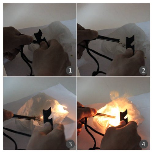 TOMOUNT Outdoor Magnesium Feuerstarter Anzünder Zündstahl Feuerstahl mit Eisenkratzer - 6