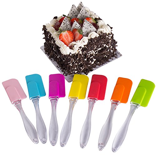 ZeWoo 7 PCS Mehrfache Farben-hygienische feste Beschichtung Silikon-Backen-Spachtel, Kuchen-Sahnebutter-Spatel, Schaber-Stir Kitchenaid Utensil Praktisches Werkzeug - 7