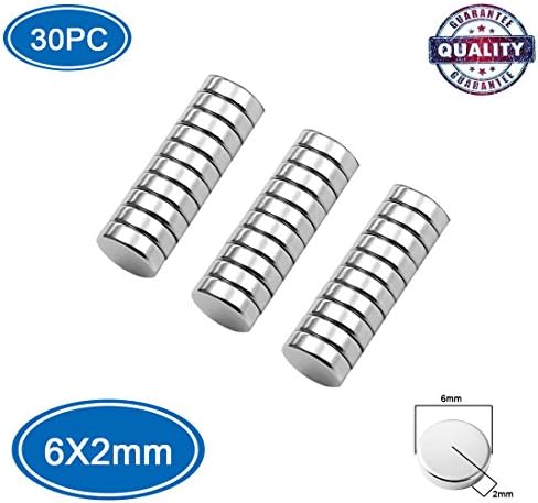Crafts Magnets, MEAMOR 30pcs 6MM*2MM N45 Stable Magnets, DYI, Office Crafts, Whiteboards, School Class games, Refrige, Muilti Use Magnets