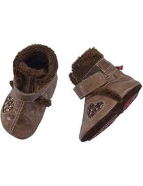 Anna und Paul - Krabbelschuhe gefüttert - Glitzer-Eskimo - Gummisohle - Karamell -