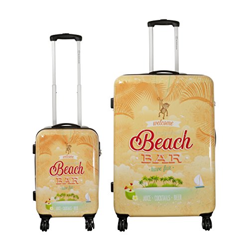 MasterGear Hartschalenkoffer Set 3-teilig - Motiv Koffer Mit TSA Schloss