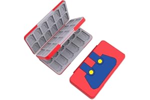 RREAKA Switch Game Case for Nintendo Switch/OLED/Lite, 48 Slots Switch Game Cartridge Holder, Portable Switch Card Storage Case with 48 Slots for Switch Games Card and Micro SD Cards, Mario Overall