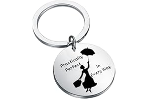 bobauna Mary Inspired Practically Perfect In Every Way Keychain Literature Quote Jewelry Inspirational Gift