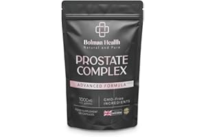 BOLMAN HEALTH Prostate Complex Supplement | Pumpkin Seed, Stinging Nettle & Zinc | 120 Vegan Capsules | Supports Prostate Health & Hormonal Balance | Made in UK | Non-GMO, Gluten-Free