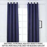 Dream Art Darkening Thermisch isolierte Blackout Tülle Vorhänge für Wohnzimmer,Blau,132x160 cm,ein Paneel