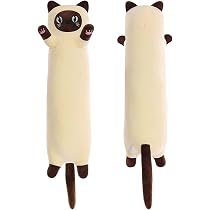 Coussin Peluche Chat Blanc SNOWOLF - 70 Cm - Très Doux - Cadeau Pour Enfants Et Adultes