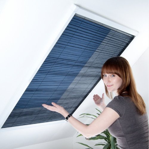 Fliegengitter Plissee für Dachfenster – Insektenschutz – Dachfensterplissee – 110 x 160 cm weiß - 2