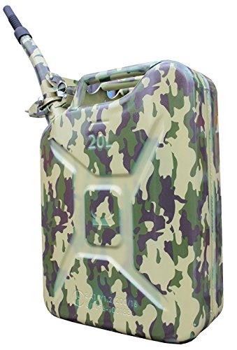 Metallkanister 20l Benzinkanister Camouflage + Ausgießer flexibel Baumarktplus Reservekanister Dieselkanister bleifrei bleihaltig Ölkanister Ethanolkanister Bundeswehr Tarnfarbe - 2