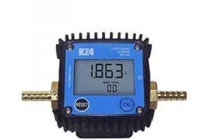 BINGNU Tragbarer Durchflussmesser G1/4" G1/2" Micro Flow Digital Display Meter, Ar Flow Meter Benzinöl Hydrauliköl Sojaöl Wasser 0,1-10L/min Pagode für Meerwasser, Alkohol, Industrieabwasser(0.1-7LPM)