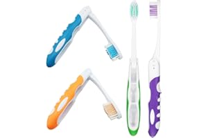 JUKOTA 4 PCS Brosses à Dents de Voyage Pliables et Souple,Brosses à Dents Manuelles de Voyage Portables pour Adultes,pour Camping,École,Voyages Affaires,Randonnée