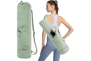 yotutun Yogatasche, Yogamatte Tasche mit Verstellbarem Schultergurt Yoga Tasche Groß mit Nassfach und Flaschentasche wasserdichte Tasche für Yogamatte für Pilates Yogamatten und Yoga Zubehör