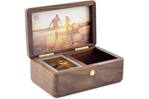 Sinzyo Scatola musicale personalizzata You are My Sunshine Scatola musicale in legno per gioielli compleanno San Valentino Regalo di Natale(Noce)