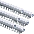 Besseto LED Tile Edge 6 Pack 3.3 ft/1 Metre Plaster Trim Edge LED Strip Aluminium Profile, Trimless Recessed Aluminium LED Tile Profile with Milky Diffuser and End Caps