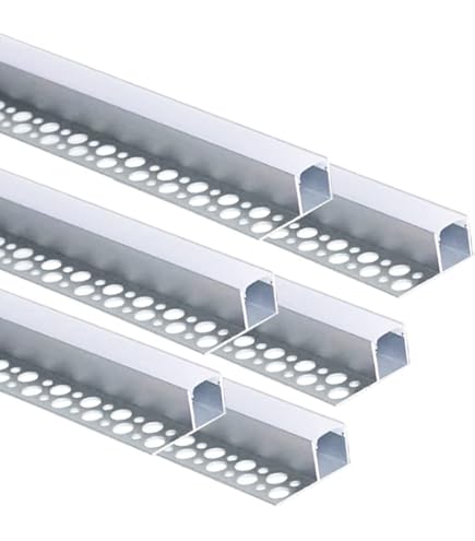 Perfil Aluminio Empotrar Integración Obras Modelo B 1 Ala, Para Tiras LED Hasta 9mm, Barra 2 Metros - Completo