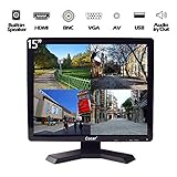 【Professioneller CCTV-Monitor】15-Zoll professioneller Sicherheitsmonitor, Auflösung 1024x768. Das langzeitig kontinuierlich arbeitende LED- Hintergrundlicht, 24/7 Betriebsanforderungen der Überwachung. Seitenverhältnis: 4:3, Reaktionszeit: 3ms, Helligkeit: 500cd/m2, Kontrastverhältnis: 700:1. NTSC / PAL schaltet automatisch um. Betrachtungswinkel: 160 Grad horizontal, 160 Grad vertikal.