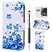 Produktbild Leder Handyhülle für Huawei Y5 II / Y5 2 Hülle, Handytasche Leder Flip Case für Huawei Y5 II / Y5 2, Schutzhülle Elegant Bunt Muster Schön Design für Huawei Y5 II / Y5 2, ZCRO Lederhülle Tasche Brieftasche Geldbörse PU Leder Handy Hüllen Wallet Flip Cover Etui Ledertasche mit Standfunktion Kartenfach Magnetverschluss Ultra Dünn Silikon Bumper Case Schale Glitzer Stift für Huawei Y5 II / Y5 2 (Elegante Blau Blumen)