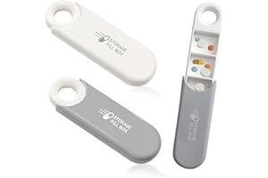 Vidacharmy Pastillero Pequeño, 2 Pcs Pastillero de Viaje, Pastillero Portátil de 3 Compartimentos, Pastillero Diario Portátil para Viajes y Uso Diario - Gris + Blanco
