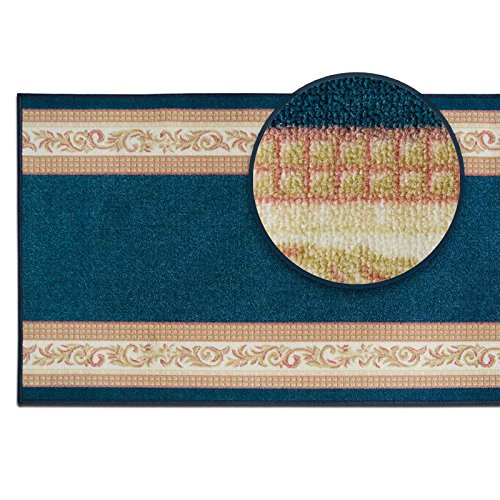 Stilvoller Teppichläufer mit brillianten Farben | hochwertige Meterware, gekettelt | Kurzflor Teppich Läufer | Küchenläufer, Flurläufer (67×200 cm) - 2