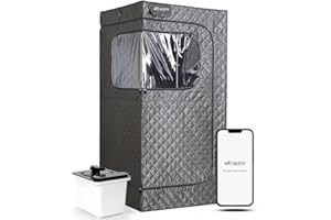 WILLOWYBE Sauna a Vapore Portatile Controllo Bluetooth, KingPower da 4L, Tenda per Il Corpo, Sedia Pieghevole | Spa casalinga Personale (Grigio Notte)