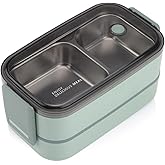 Vagonlife Harly Two-Storey Stainless Steel Easy-Locking Lunchbox... (Green)