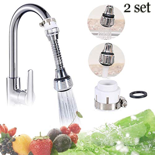 2 X 360 Degree Kitchen Tap Aerator Rotating Water Swivel Faucet For Bathroom Kitchen Tap Nozzle Filter Adapte - 