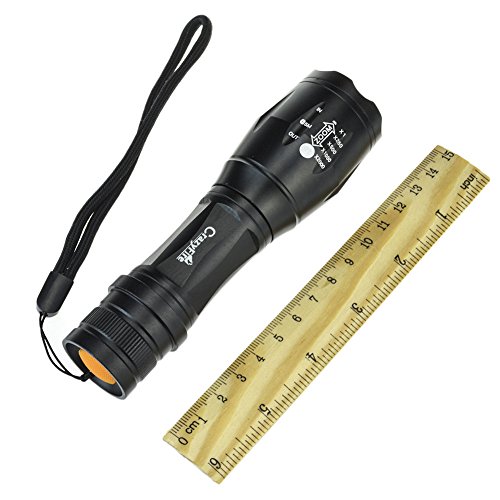 CrazyFire LED Taschenlampe Rotlicht,Cree XM-L T6 1000 Lumen Tactical LED Taschenlampe,Outdoor Wasserdicht Camping LED Taschenlampe Aufladbar Lenser für Wandern,Camping,Reisen (Rotlicht) - 9