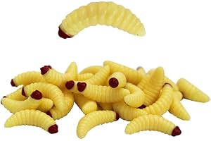 Mjuk silikon maggot mask för fiske, 50 st x 2 cm mjuka konstgjorda fiskedrag simbete, bröd mask bete för öring barbel sötvatt