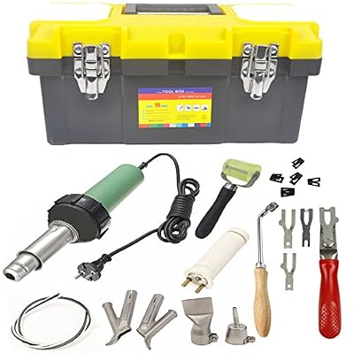 Seababyhouse Plastique soudeur Pistolet de soudage à l'air chaud 1600W ensemble complet d'outils Pistolet de soudage à la main torche avec plancher de réparation de papillon Kit de soudage
