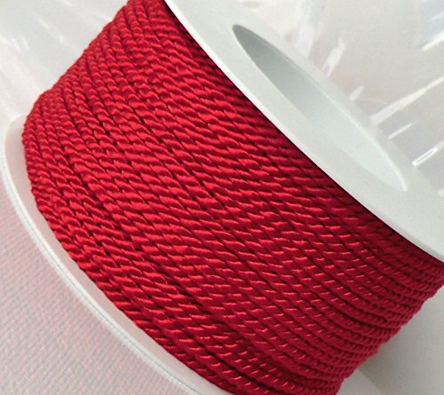 KORDEL 50m x 2mm ROT Drehkordel KORDELBAND Dekoband SCHLEIFENBAND Schnur