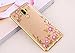 Produktbild Für Huawei Mate 9 Hülle,Huawei Honor 8 Silicone Hülle [Kristallklar Durchsichtig],RIKINEY Überzug Gold Klar Silikon Strass Bling Glitzer Shiny Bumper Case Soft Gel Schutzhülle Pink Blumen Schmetterling Muster Diamant Strass Rahmen Weich TPU Handy Tasche Kristall Transparent Silicone Rückseite Durchsichtig Hülle Etui Cover für Huawei Mate 9, Golden Rosa Blumen