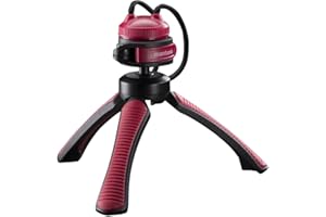 Mantona Kaleido Mini stół z 3 nogami i statyw ręczny z głowicą kulową - złącze 1/4 cala, poziomica i dłonie Chlafe Sundown Red