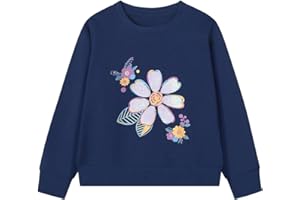 Gumyoss Sweatshirt Fille Pull Enfant Fille Sweat Licorne Fille Coton Manches Longues Col Rond Pullover pour Enfants 2-8 Ans
